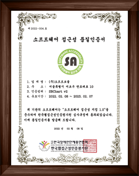 2022 소프트웨어 접근성 인증서 SBChart v2